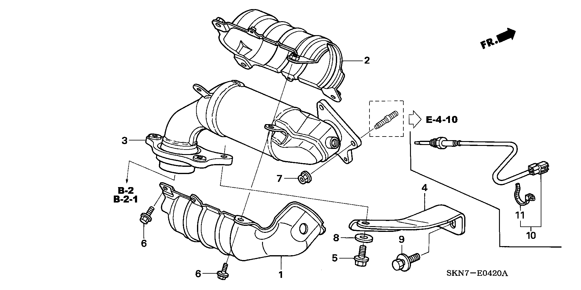 Honda 18190-RMA-E00 - Катализатор parts5.com