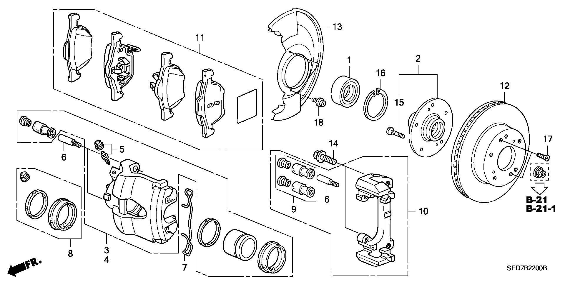 MAZDA 45022-SEA-E01 - Тормозные колодки, дисковые, комплект parts5.com