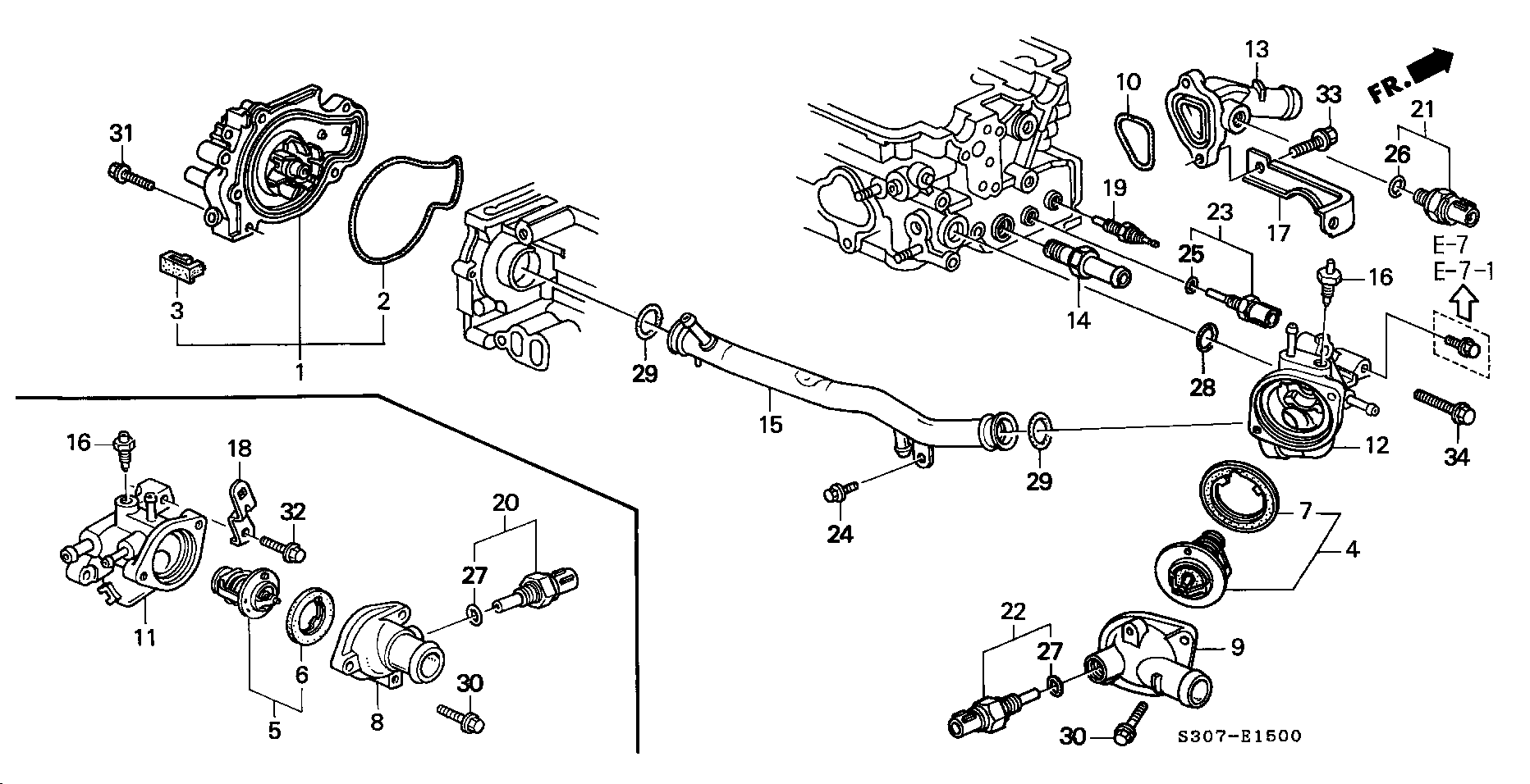 Honda 19301-P13-305 - Термостат, охлаждающая жидкость parts5.com