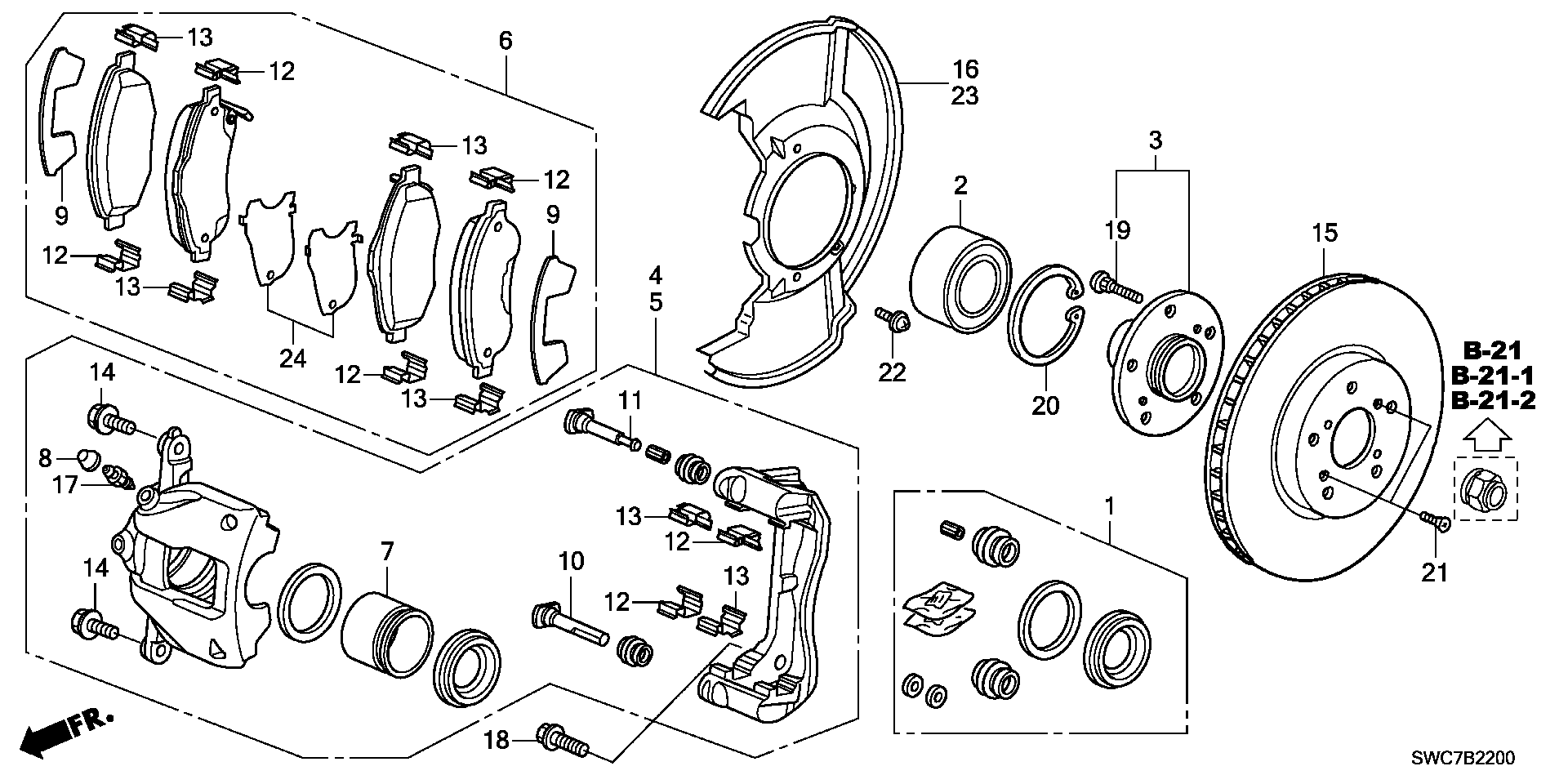 Honda 45238SWWG01 - Комплектующие для колодок дискового тормоза parts5.com