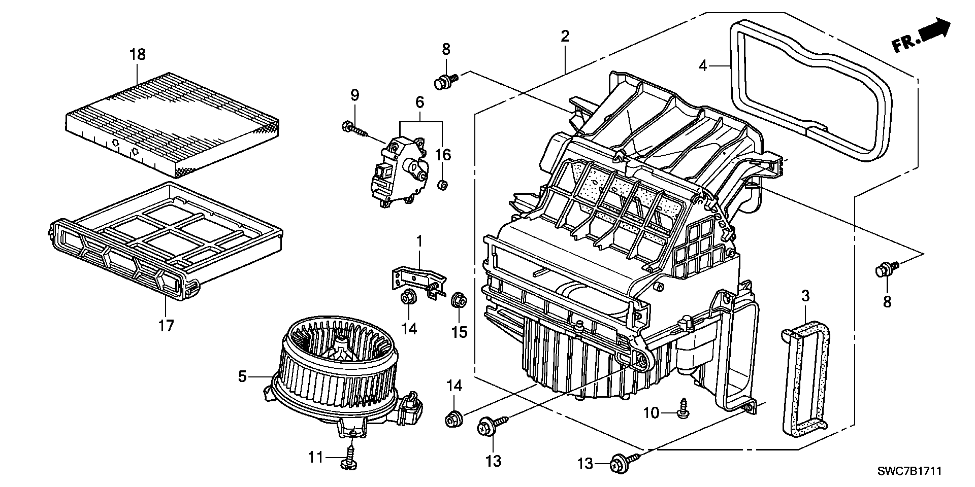 Honda 80292-SWW-G01 - Фильтр воздуха в салоне parts5.com