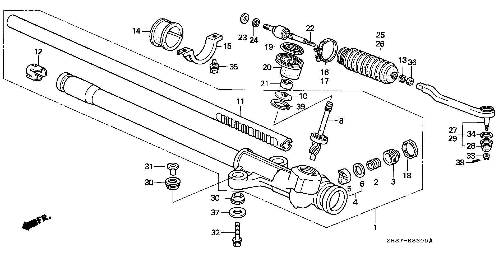 Honda 53540-SH3-013 - Наконечник рулевой тяги, шарнир parts5.com