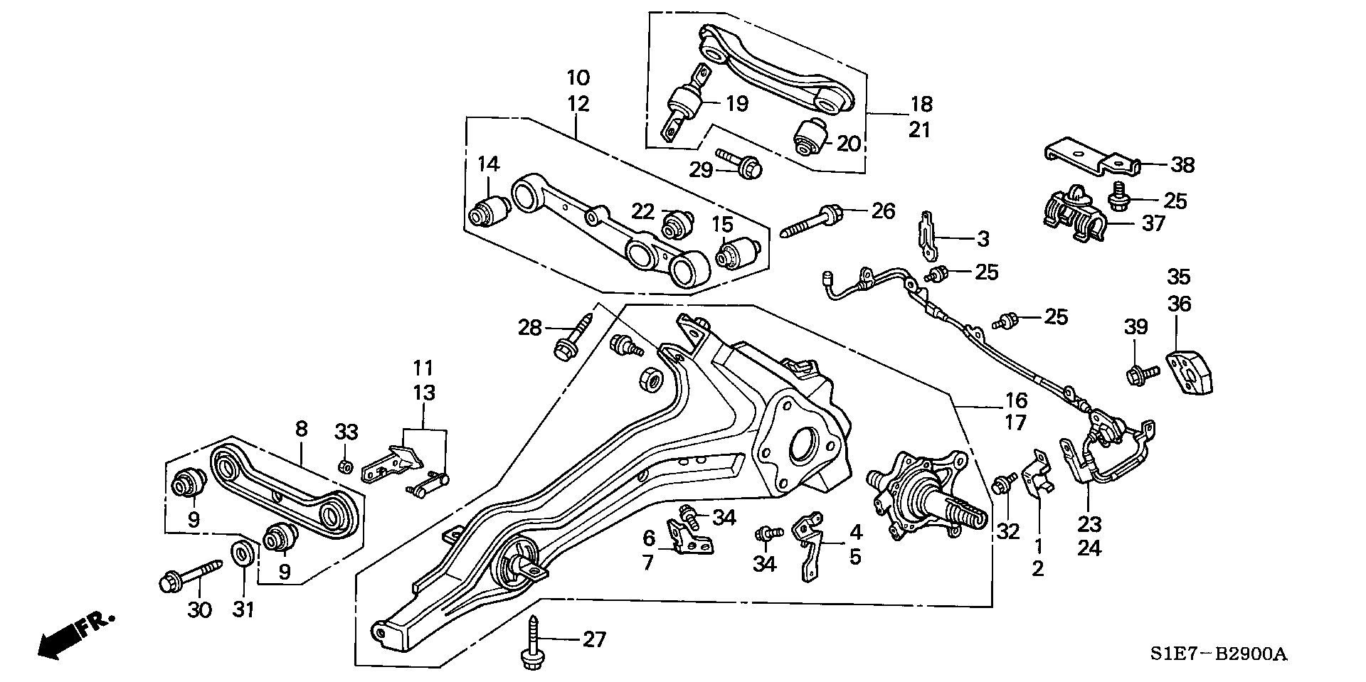 Honda 52395SK7004 - Сайлентблок, рычаг подвески колеса parts5.com