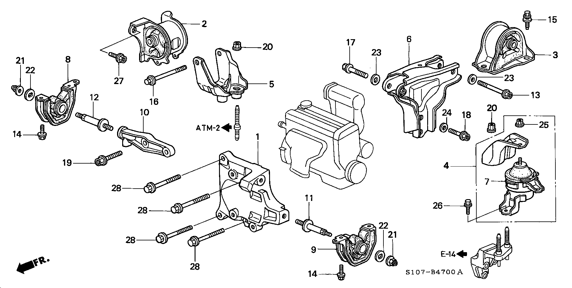 Honda 50810-ST0-980 - Подушка, опора, подвеска двигателя parts5.com