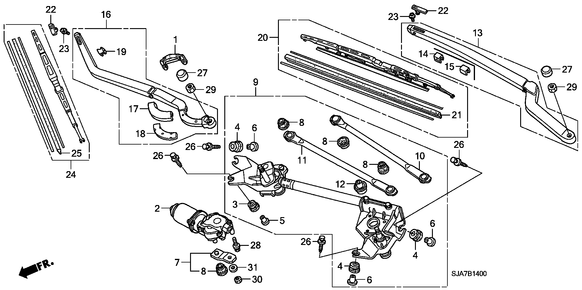 Honda 76622SJAA01 - Wiper Blade parts5.com