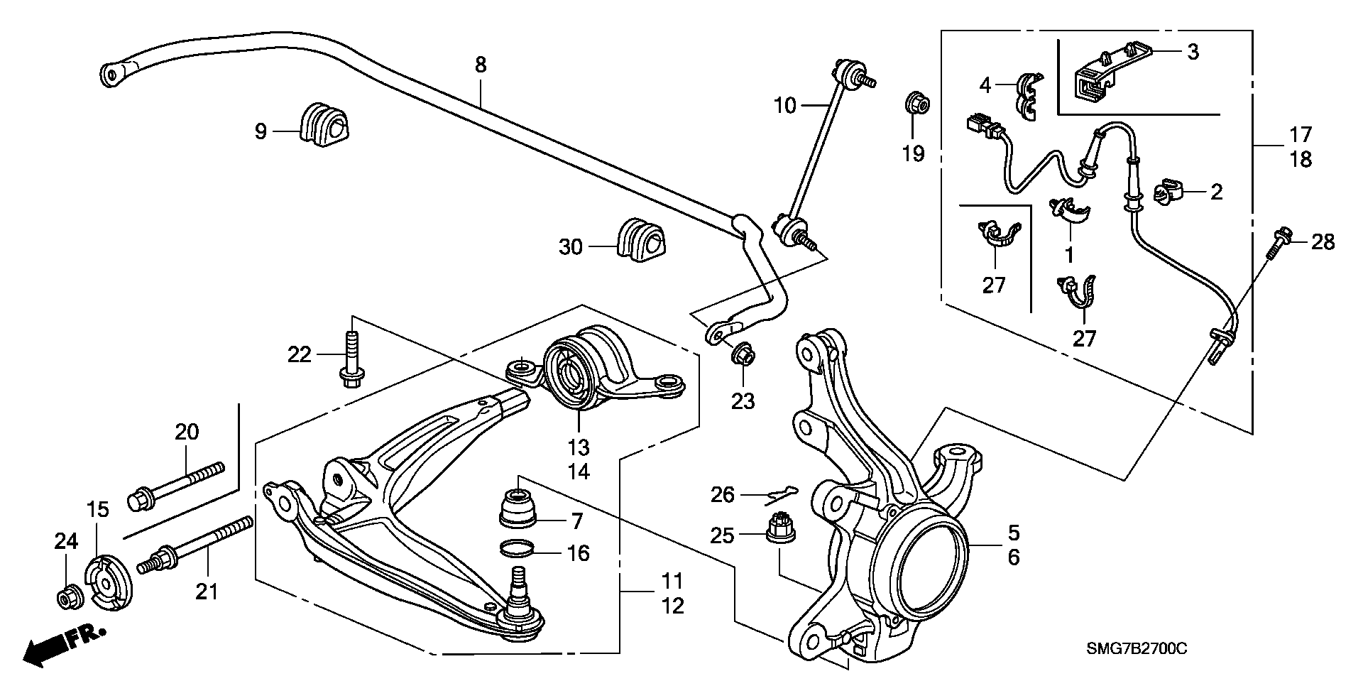 Honda 51398 SMG E01 - Сайлентблок, рычаг подвески колеса parts5.com