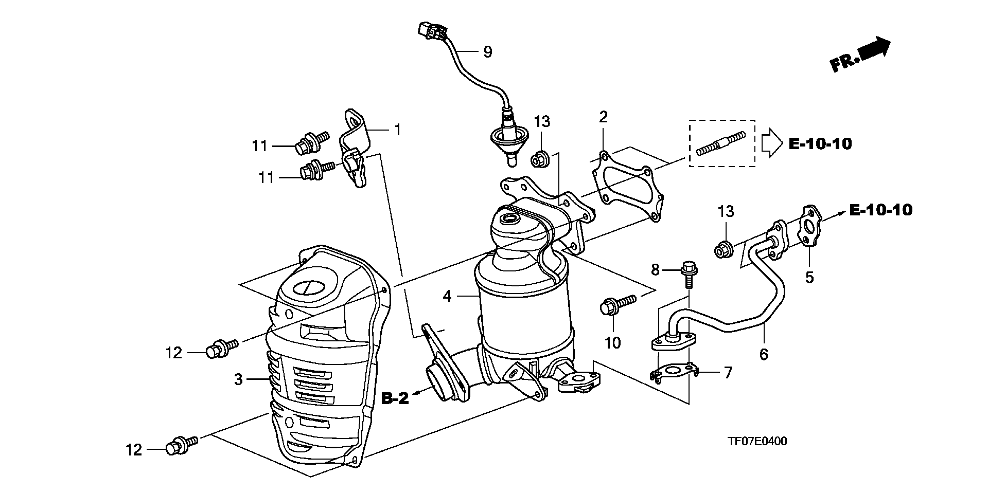 Honda 18190RB0G00 - Катализатор parts5.com