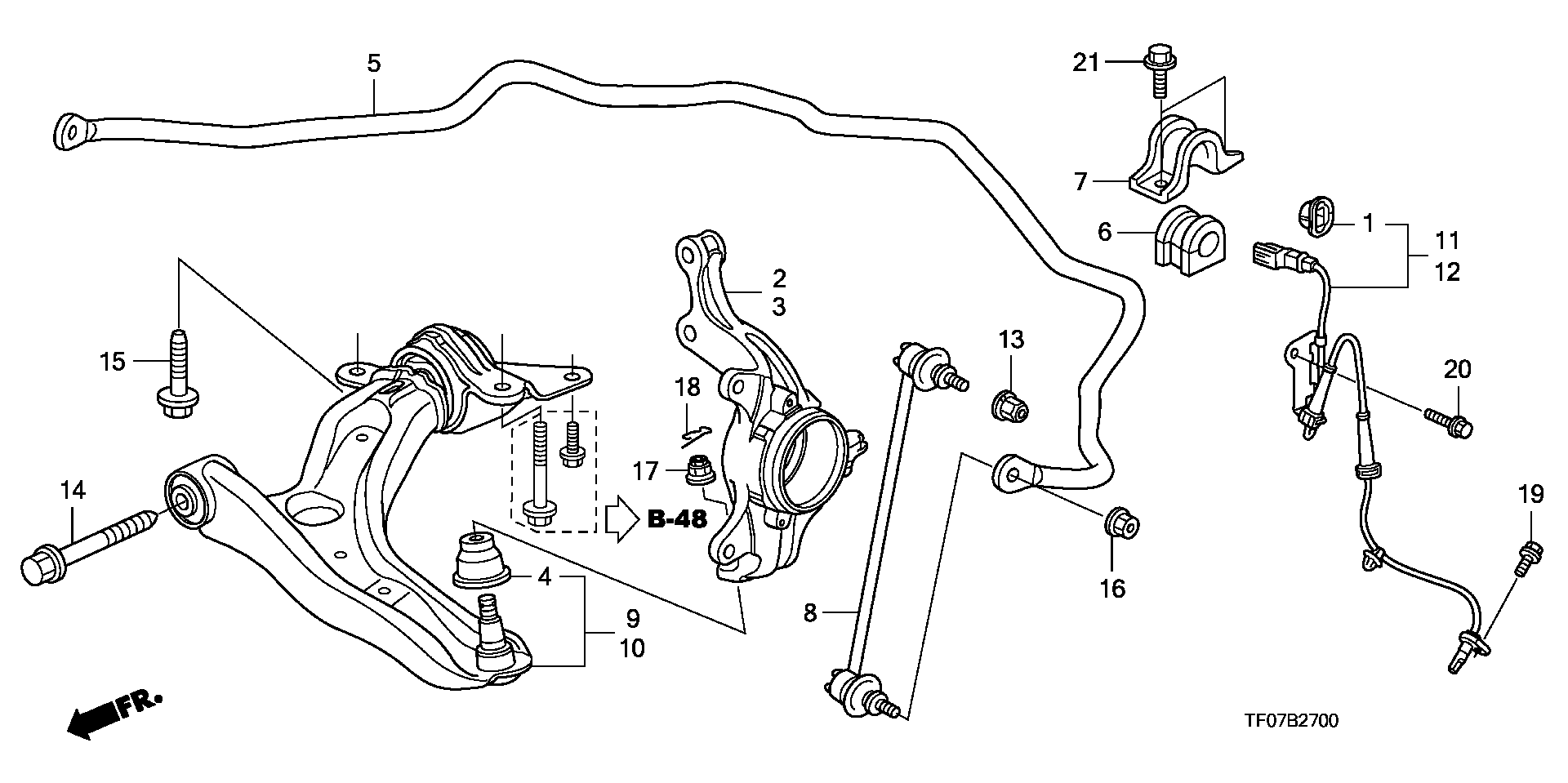 Honda 51360-TF0-030 - Рычаг подвески колеса parts5.com