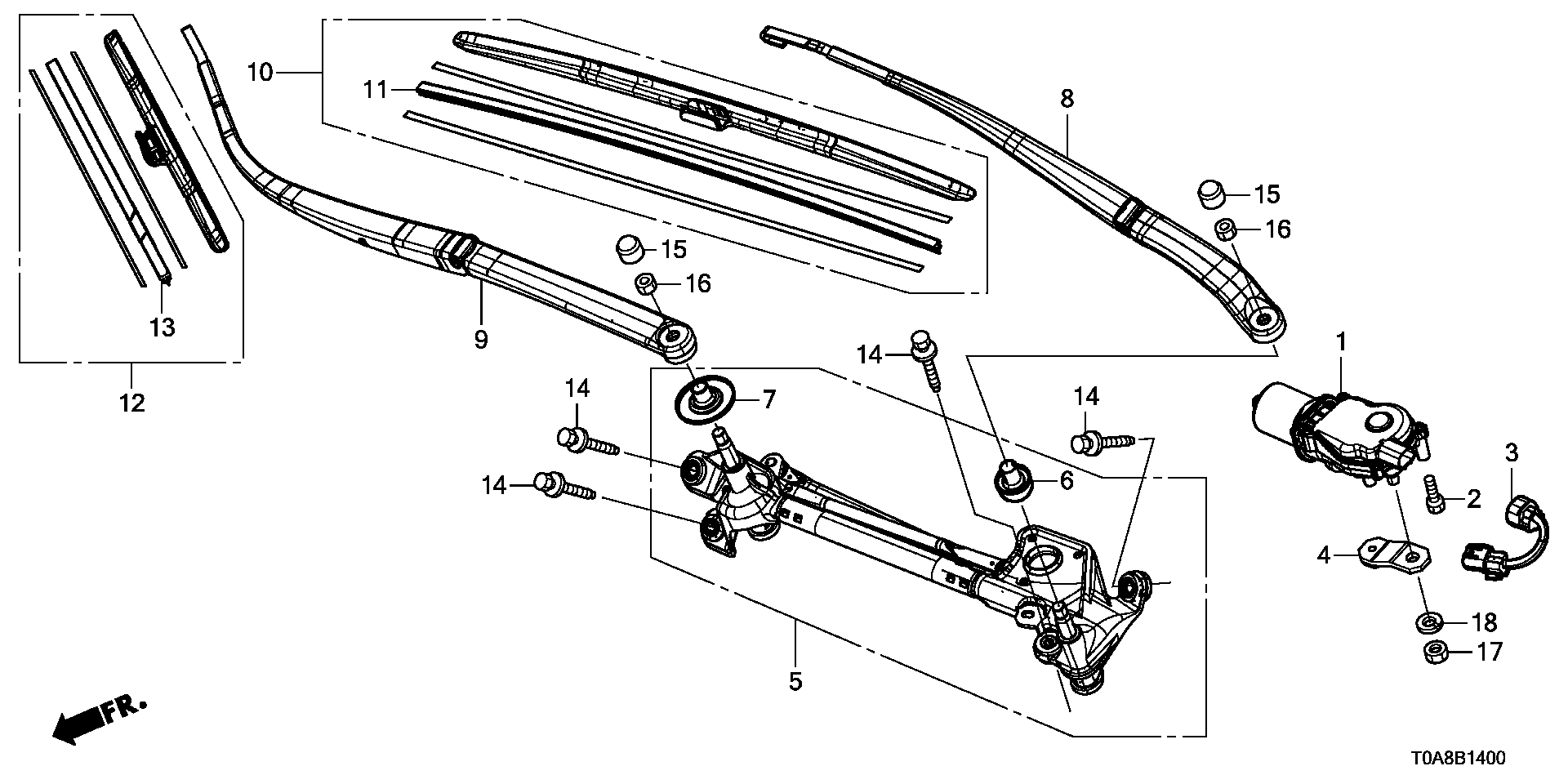 Honda 76632STKA02 - Щетка стеклоочистителя parts5.com