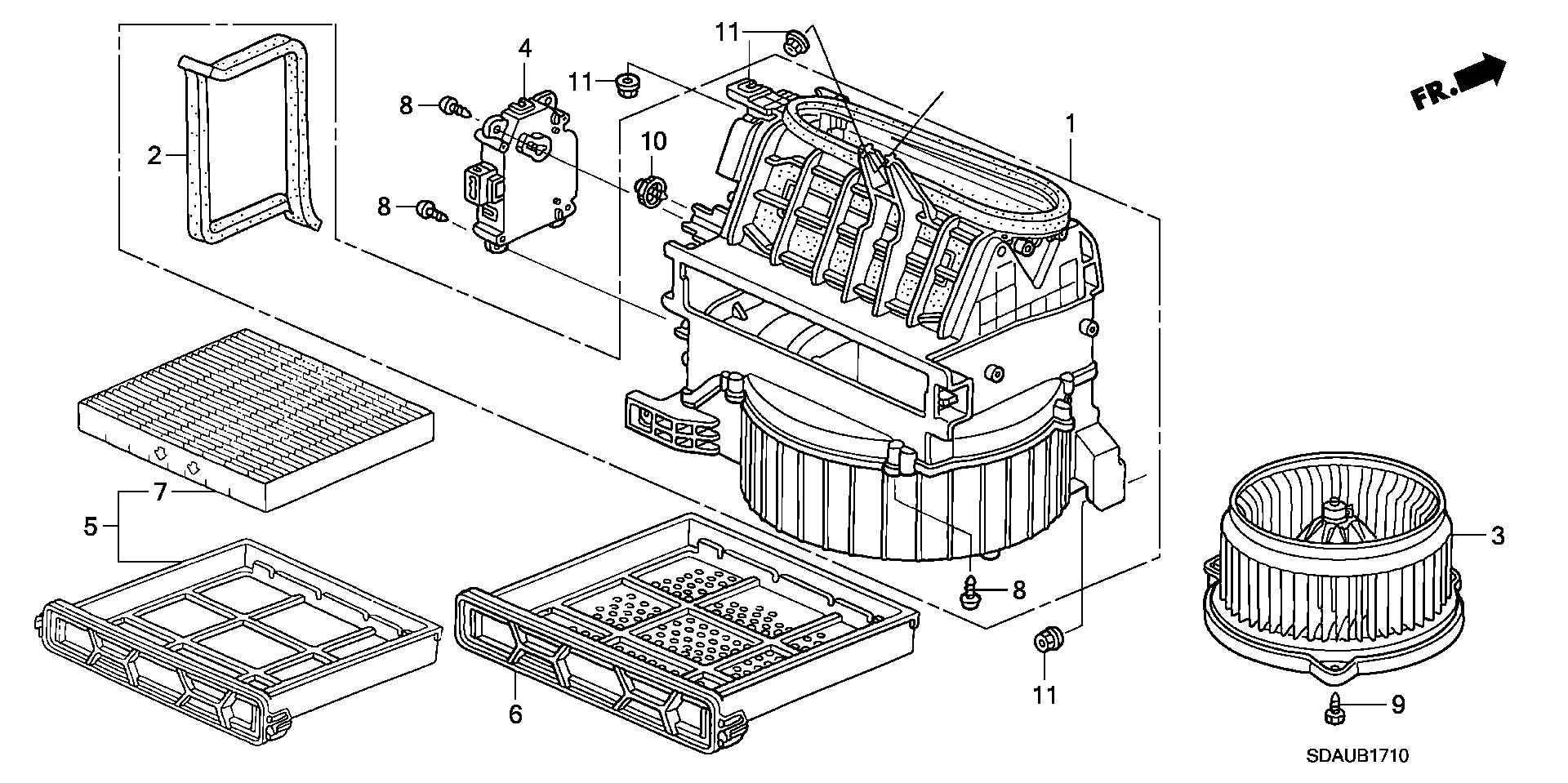 Honda 80290-SDC-D01 - Фильтр воздуха в салоне parts5.com