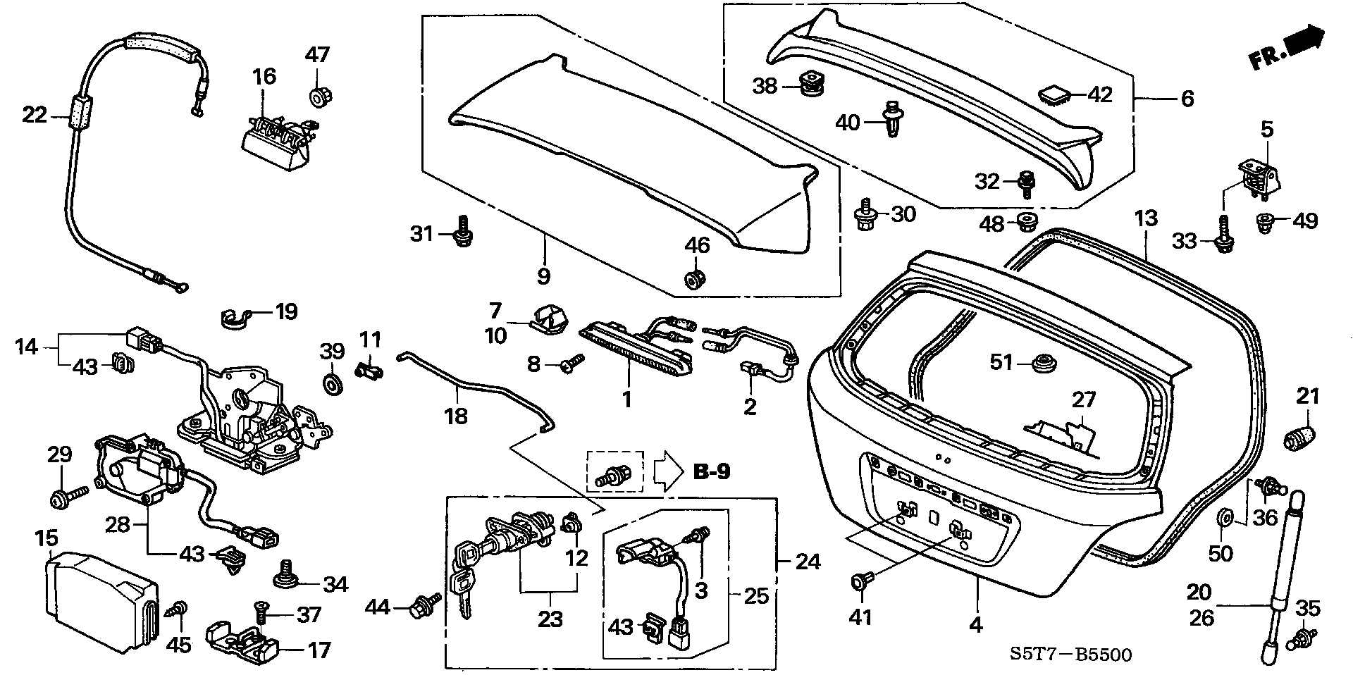 Honda 74870-S5S-E01 - Газовая пружина, упор parts5.com