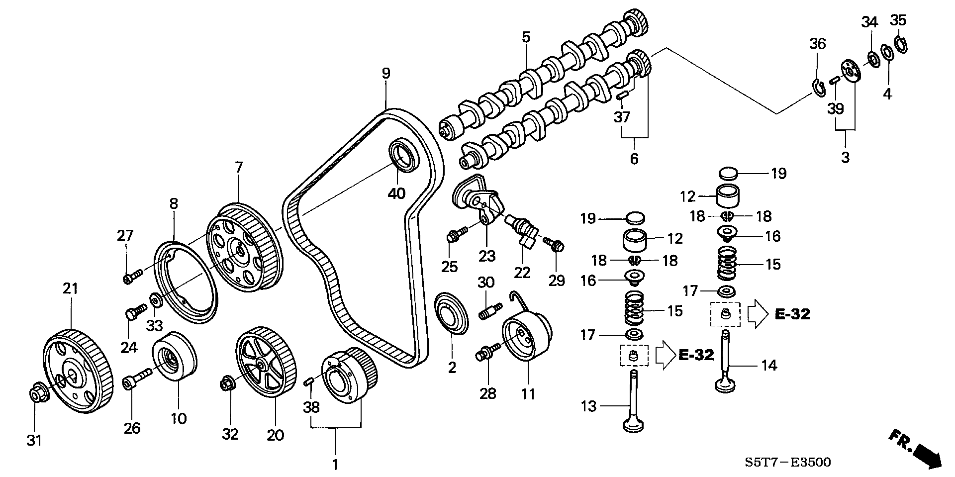 Honda 14520-PLZ-D00 - Направляющий ролик, зубчатый ремень parts5.com