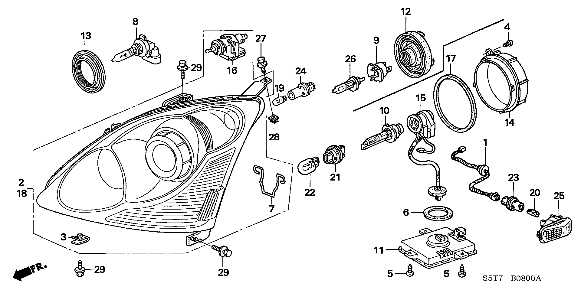 Honda 33115-S84-A01 - Лампа накаливания, противотуманная фара parts5.com