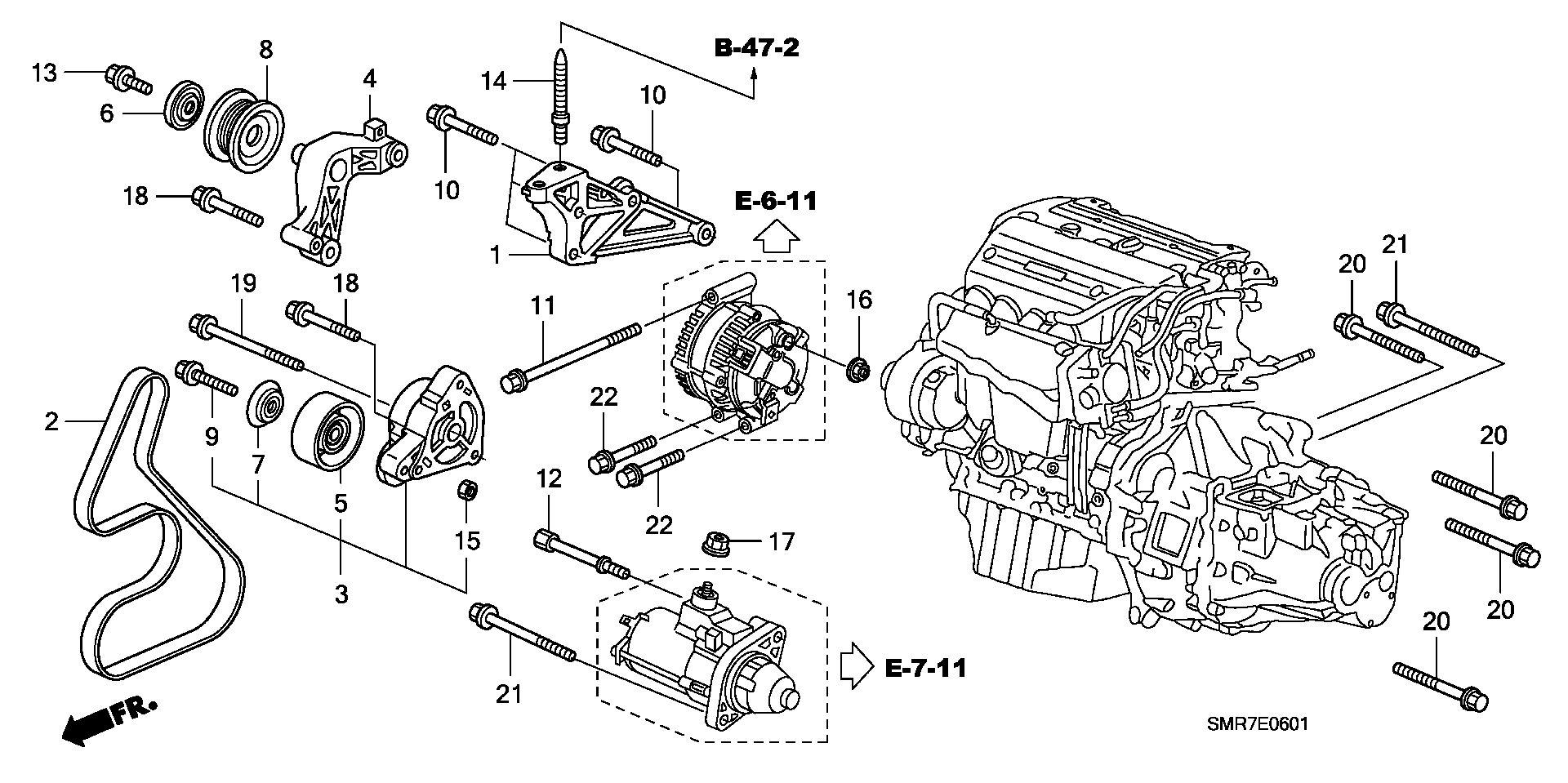 Honda 31110RRBA01 - Поликлиновой ремень parts5.com