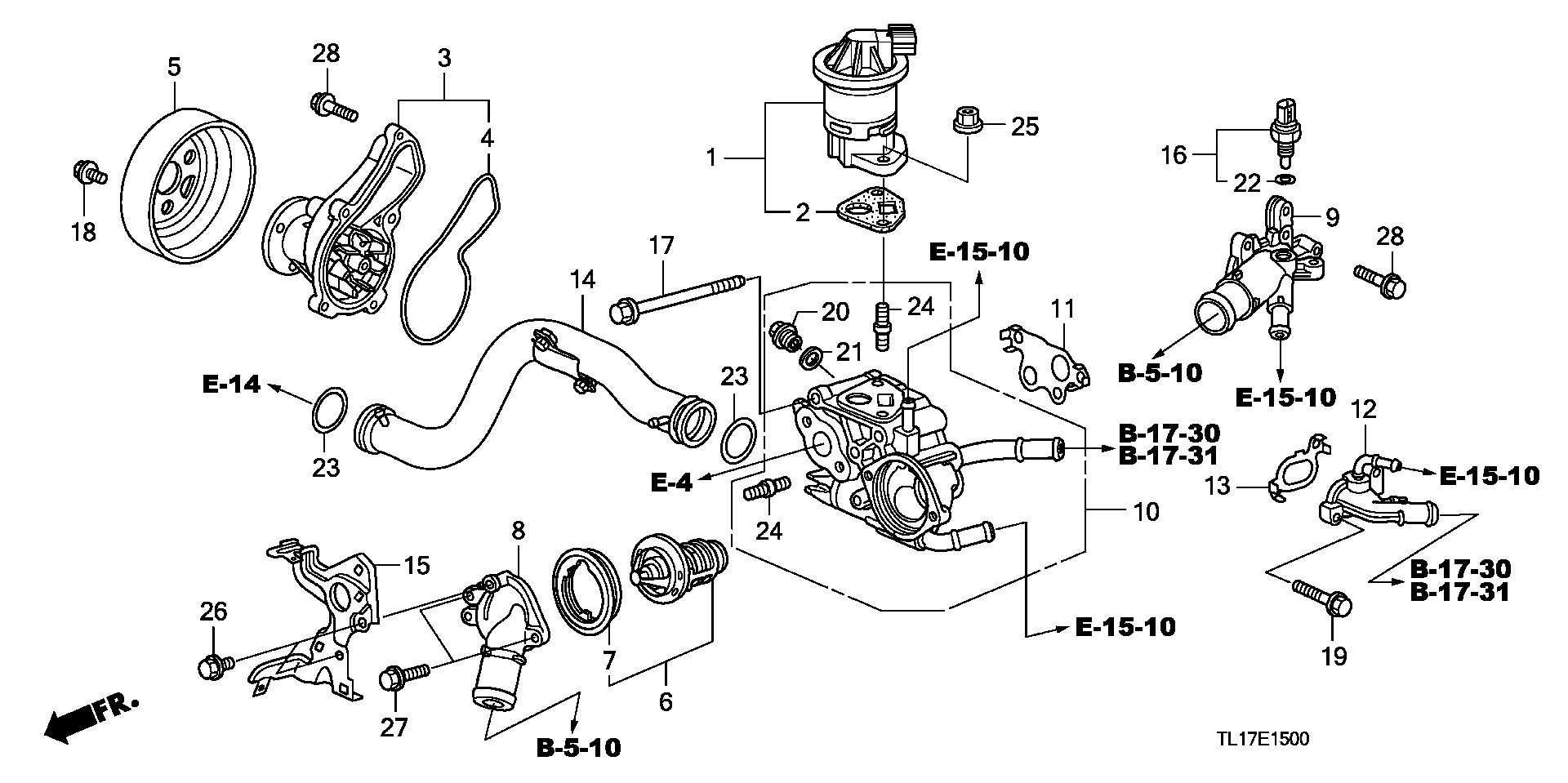 HONDA (DONGFENG) 19200RZP013 - Водяной насос parts5.com