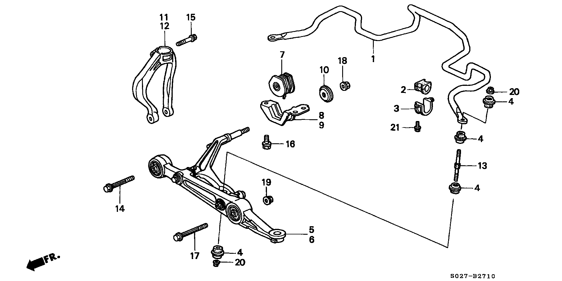 Honda 51350-S01-000 - Рычаг подвески колеса parts5.com