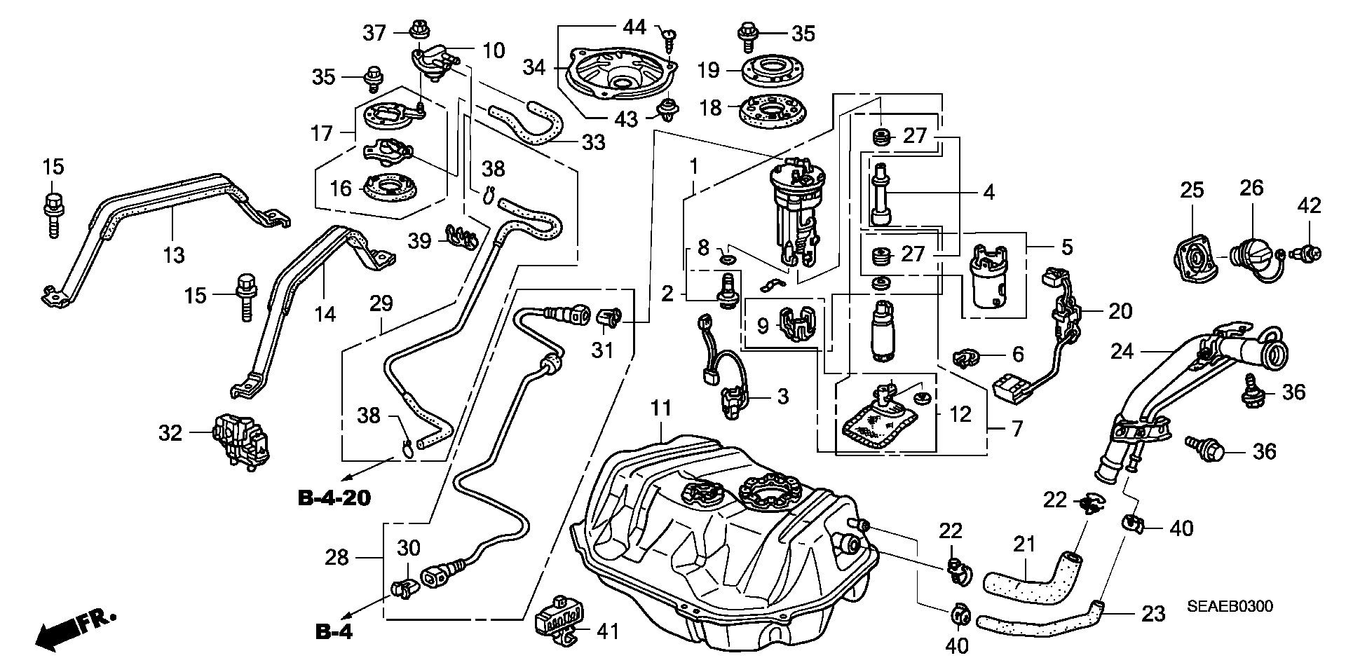 Honda 17040SEAP00 - Топливный насос parts5.com