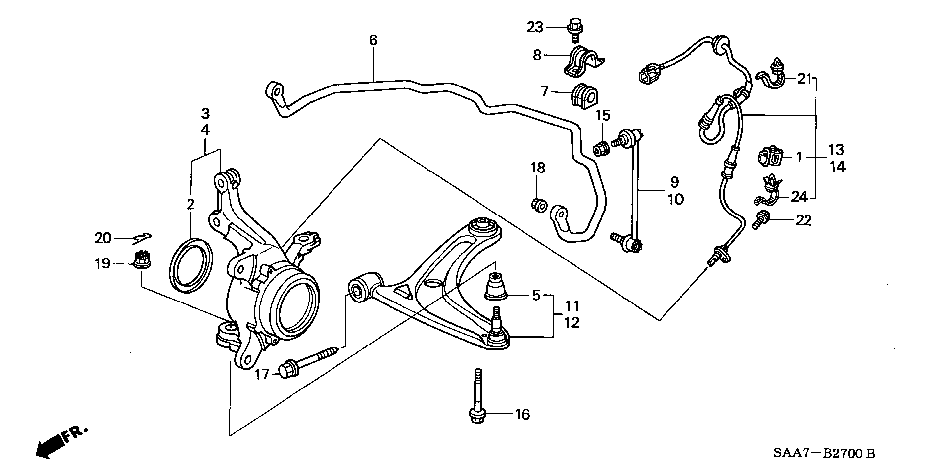 HONDA (GAC) 51320-SAA-003 - Тяга / стойка, стабилизатор parts5.com