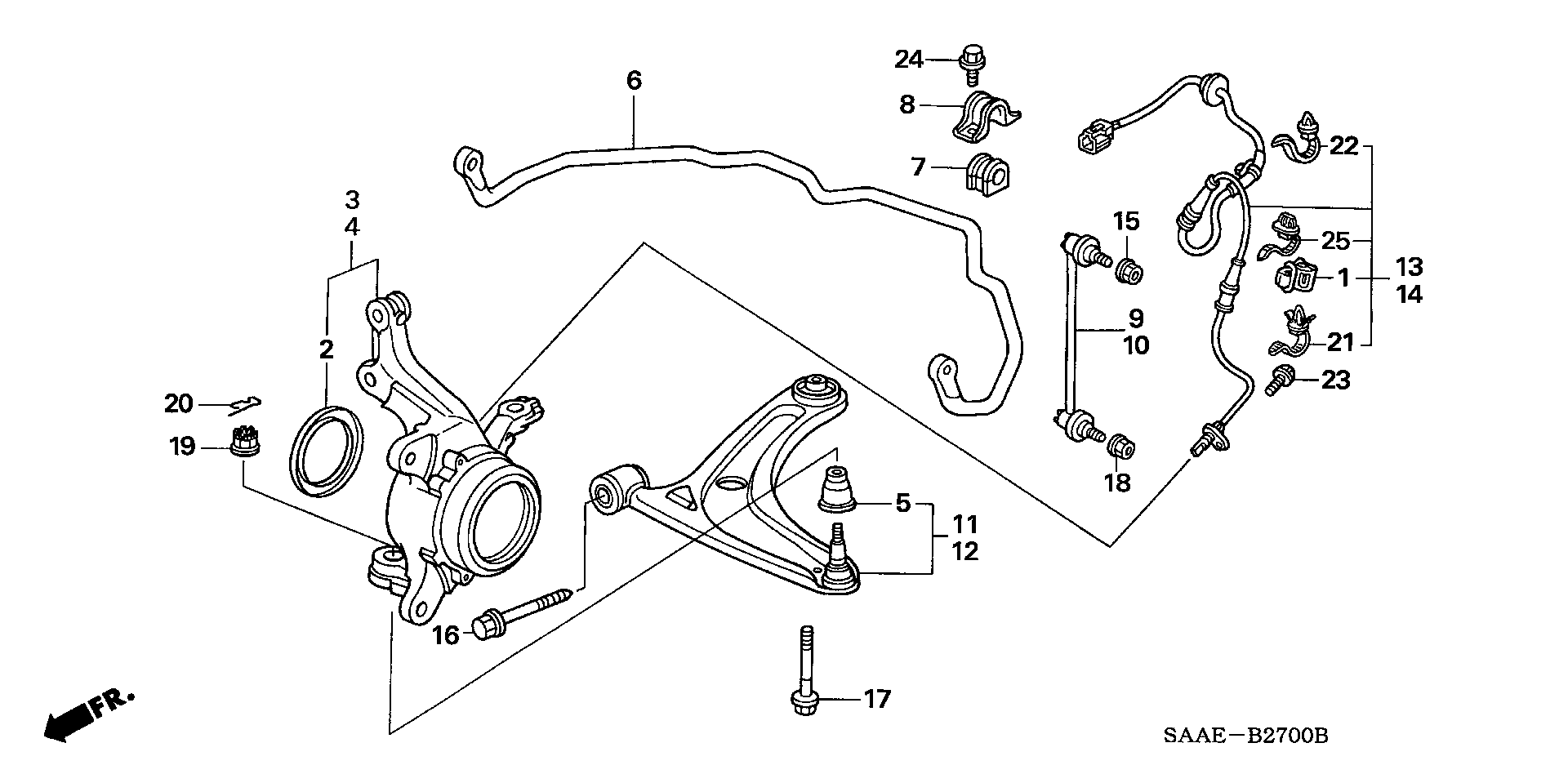 Honda 51360-SAA-E11 - Рычаг подвески колеса parts5.com