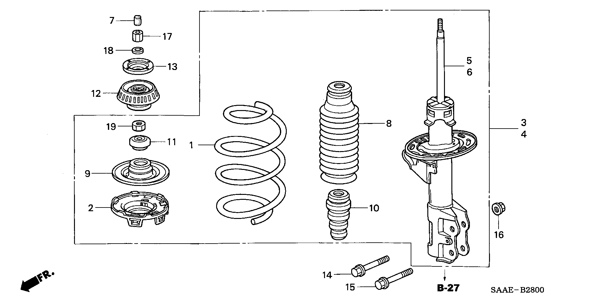 Honda 51920-SAA-015 - Опора стойки амортизатора, подушка parts5.com