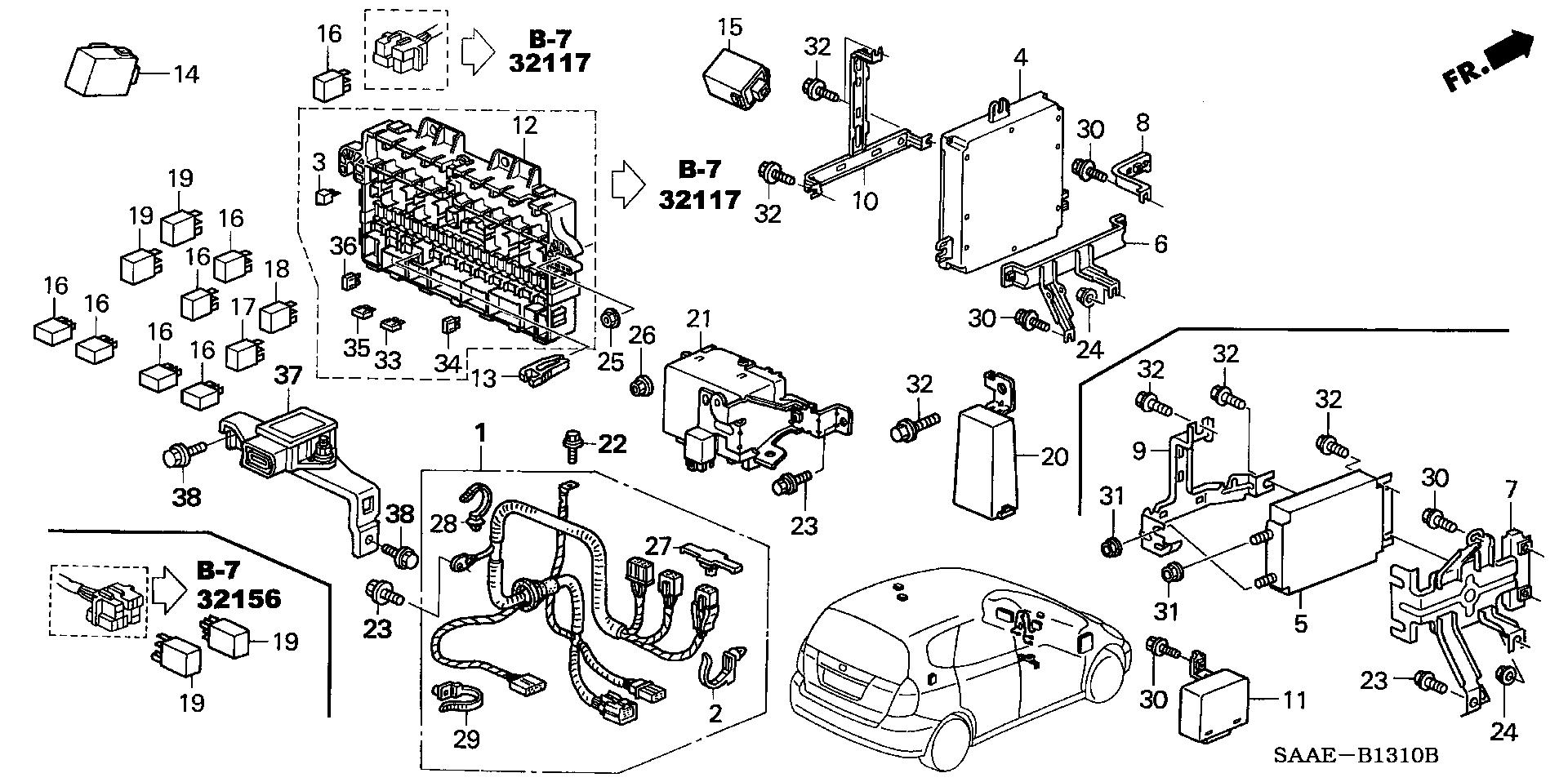 Honda 39794SDAA01 - RELAY ASSY., POWER(MICRO ISO) (MITSUBA) parts5.com