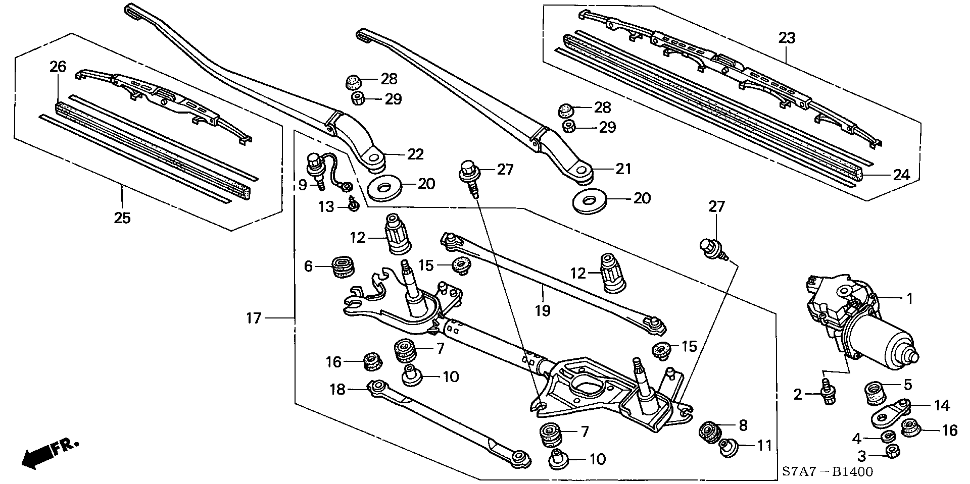 Honda 76620S7AG02 - Щетка стеклоочистителя parts5.com