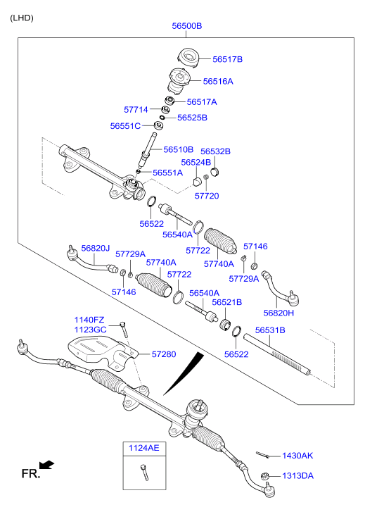 KIA 56820-A6500 - Наконечник рулевой тяги, шарнир parts5.com