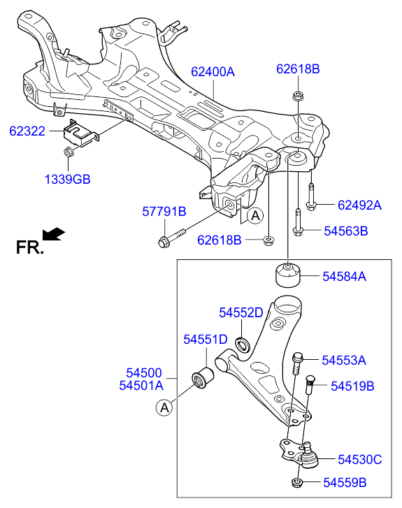 Hyundai 54500-2Y500 - Рычаг подвески колеса parts5.com