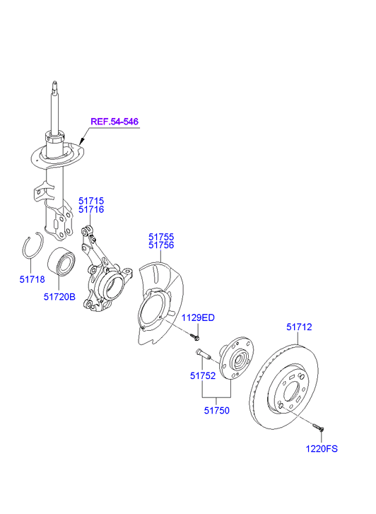 Eagle 51720-3S100 - Комплект подшипника ступицы колеса parts5.com