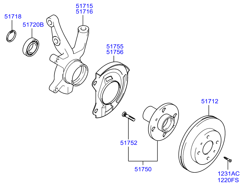 Hyundai 51720-25000 - Комплект подшипника ступицы колеса parts5.com