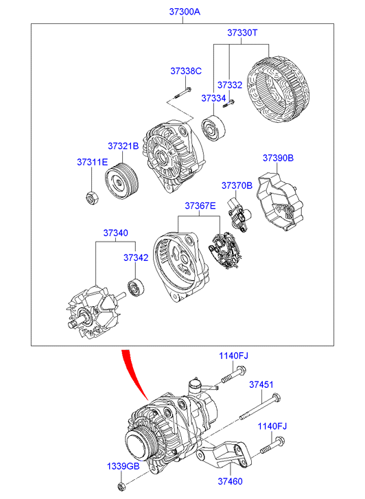 Hyundai 3734037800 - Rotor assy - generator parts5.com