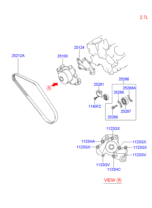 KIA 25212 23000 - V-Ribbed Belt parts5.com