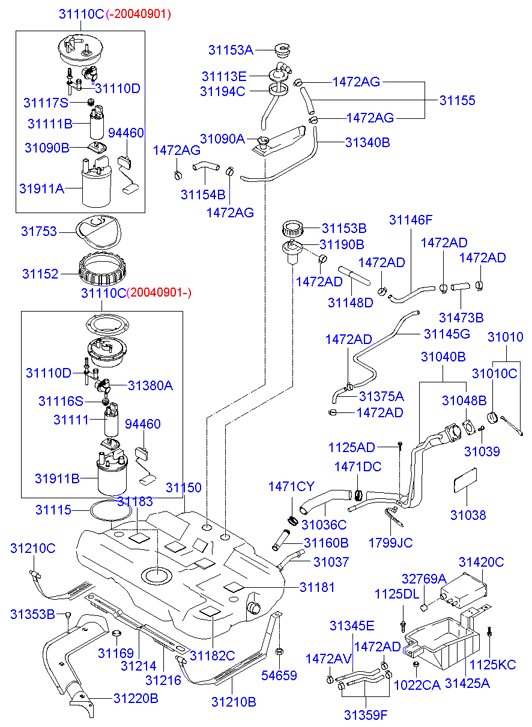 Hyundai 31911-2D000 - Топливный фильтр parts5.com