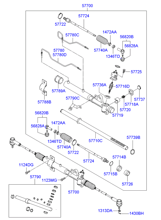 Hyundai 56828-22000 - Наконечник рулевой тяги, шарнир parts5.com