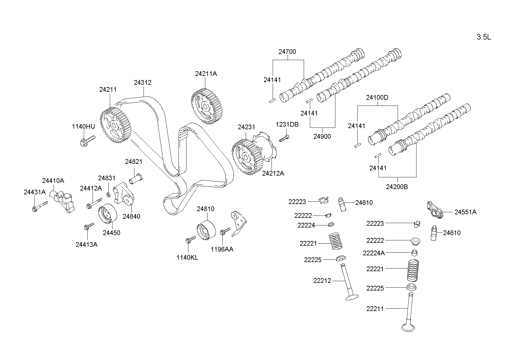 Hyundai 24315-42200 - Зубчатый ремень ГРМ parts5.com