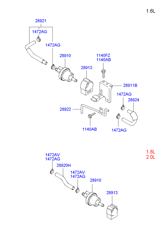 Hyundai 2892123510 - Топливопровод parts5.com