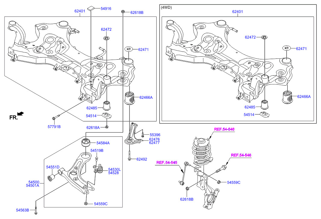 Hyundai 54551 C5000 - Сайлентблок, рычаг подвески колеса parts5.com