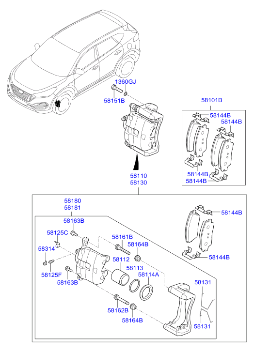 Hyundai 58110 D7100 - Тормозной суппорт parts5.com