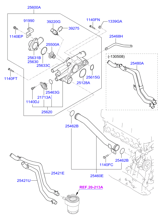 Hyundai 2550026100 - Термостат, охлаждающая жидкость parts5.com