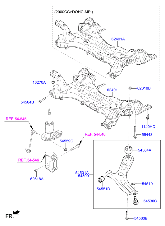 Hyundai 54501-M0000* - Сайлентблок, рычаг подвески колеса parts5.com