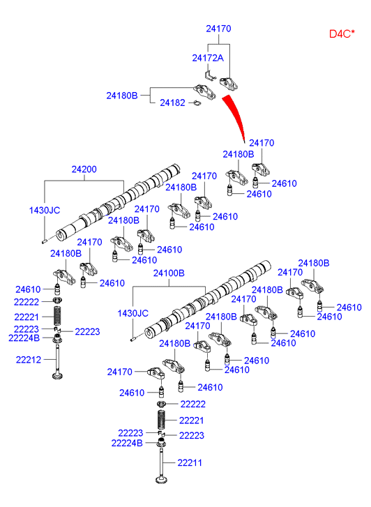 Hyundai 22231-4A000 - Толкатель, гидрокомпенсатор parts5.com