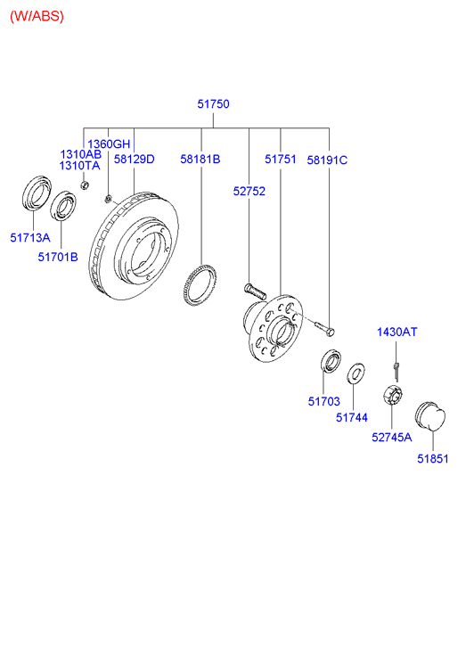 Chevrolet 5170144030 - Комплект подшипника ступицы колеса parts5.com