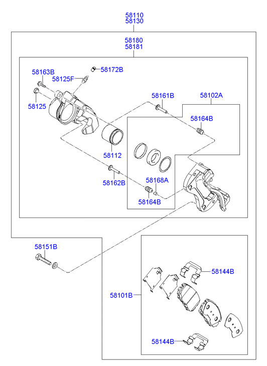 Hyundai 581303K150 - Тормозной суппорт parts5.com