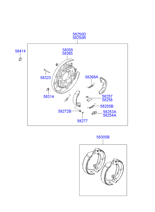 Hyundai 583053KA00 - Комплект тормозов, ручник, парковка parts5.com