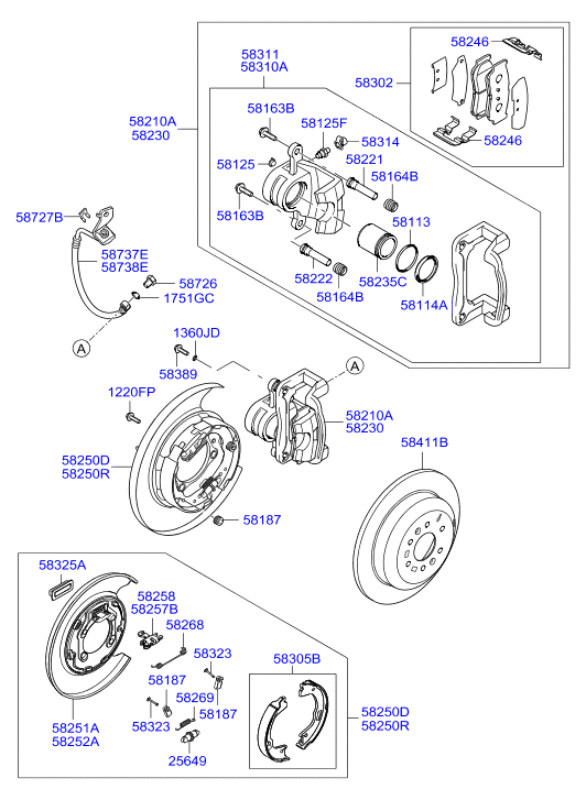 KIA 58305-2PA00 - Комплект тормозов, ручник, парковка parts5.com