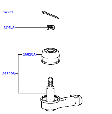 Hyundai 56820-37010 - Наконечник рулевой тяги, шарнир parts5.com