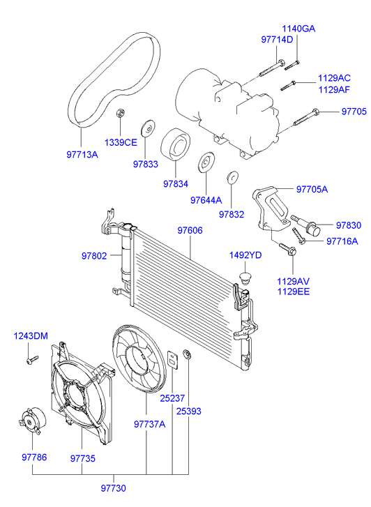 Hyundai 97853-2D000 - Осушитель, кондиционер parts5.com