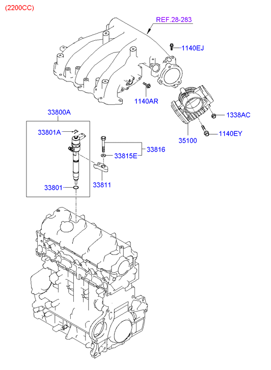 Hyundai 33818-27000 - Уплотнительное кольцо, шахта форсунки parts5.com