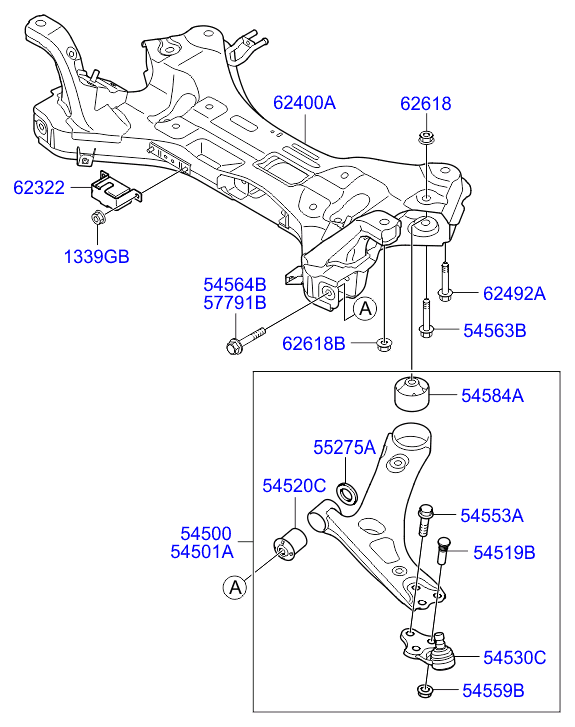 KIA 54500-2Y000 - Рычаг подвески колеса parts5.com