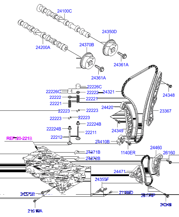 KIA 22212-25002 - Выпускной клапан parts5.com